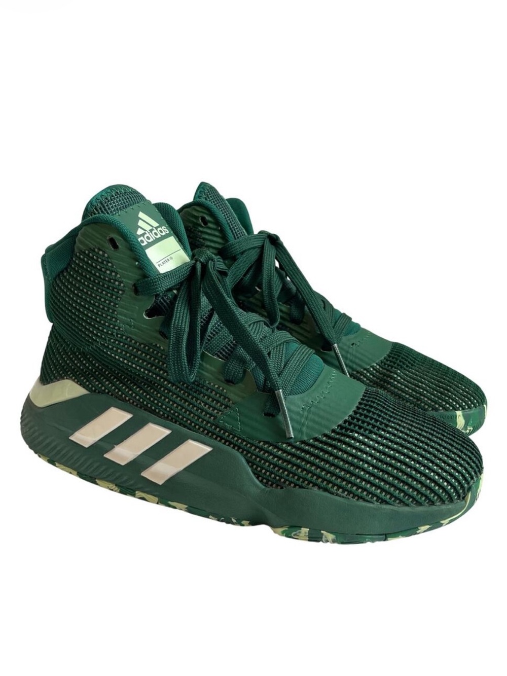 Adidas Pro Bounce 2019 Hi Top Sneakers Men's 7 Women's 8 Dark Green G26168